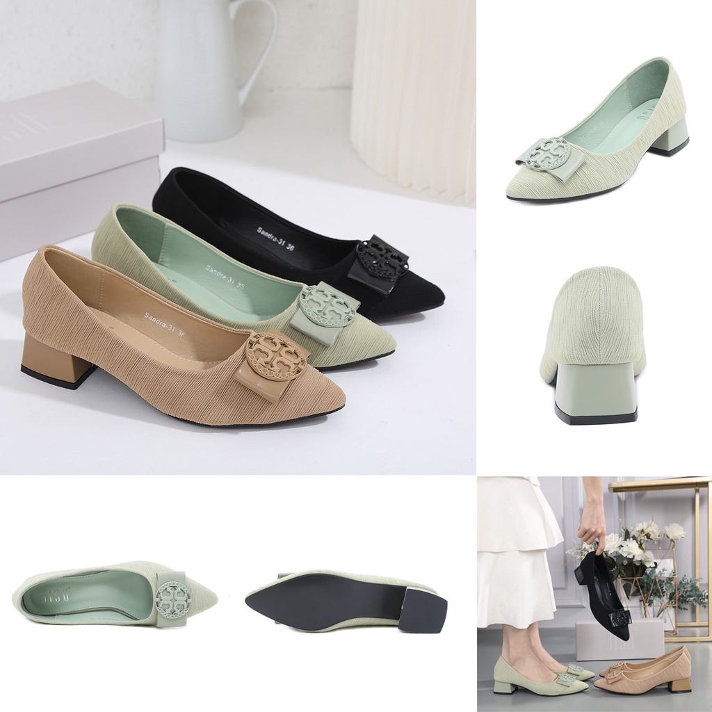 JISO RYONA SANDRA-31 Sepatu Heels Kerja Wanita Heels 4cm Import Premium