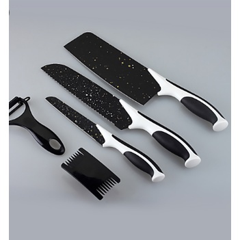 Pisau Keramik GSF / PISAU Set Pisau Dapur isi 5pcs Hitam / Pisau set 5 pcs PISAU DAPUR SET 5 PCS/PISAU KERAMIK Set Pisau Dapur isi 5 pcs Pisau Dapur + Peeler Hitam 515