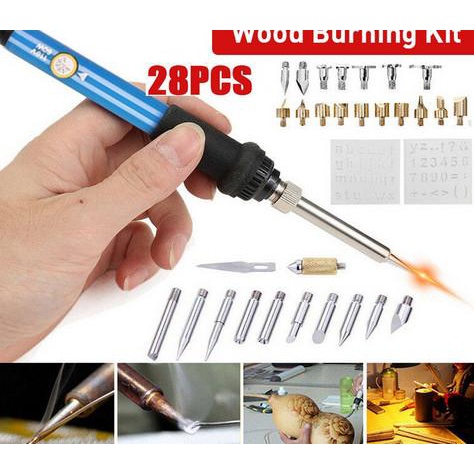 

Solder Alat Lukis Bakar Wood Burning Pen Pyrography Set / Alat Gambar