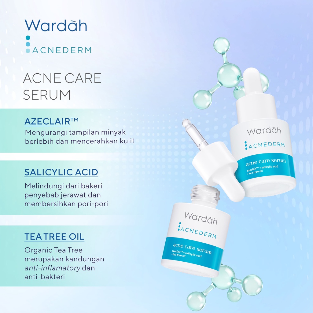 Wardah Acnederm Series | Cleanser Toner Day Night Cream Acne Pore Blackhead Gel Face Powder