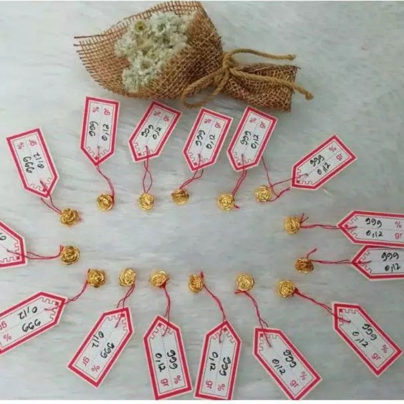 CHARM EMAS MAWAR HONGKONG KADAR 999 24KARAT