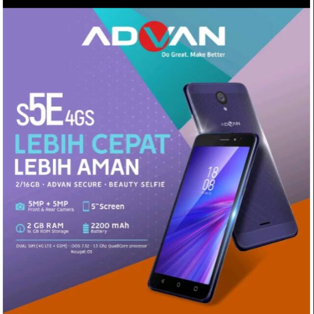 Advan S5e 4gs Full View Ram 2gb New Garansi Resmi Shopee Indonesia