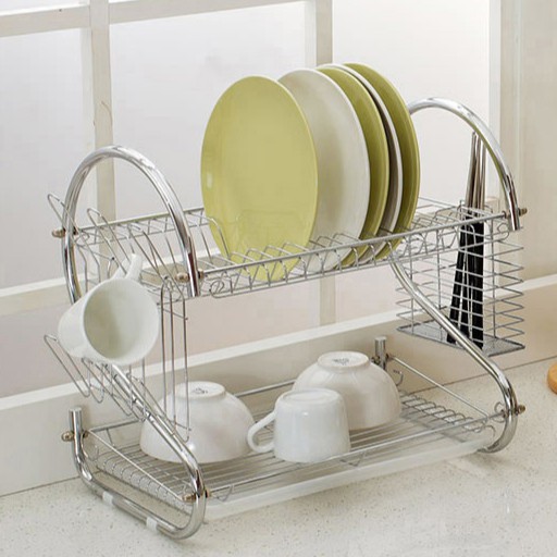 PROMO !!! RAK PIRING Stainless Minimalis 2 Susun Tingkat Peralatan Dapur serbaguna cod-2