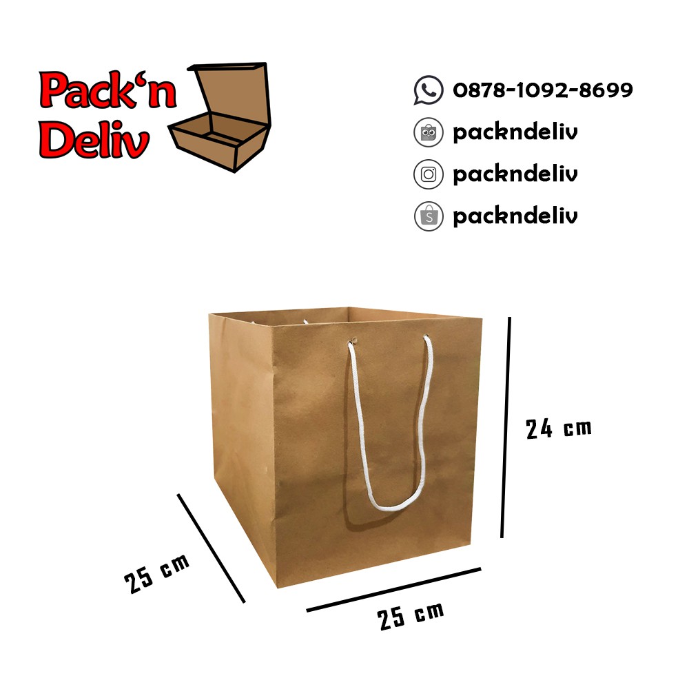 

Paper Bag Polos Ukuran 25 x 25 x 24 cm