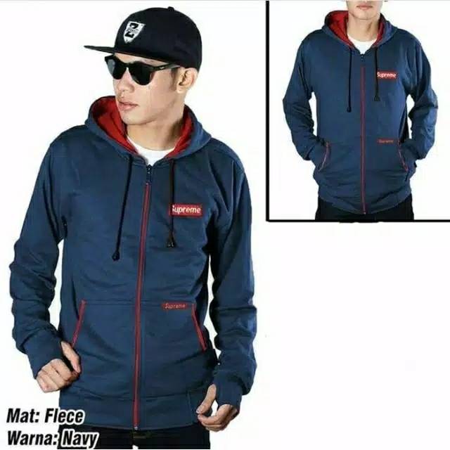 (BAYAR DI TEMPAT/COD) JAKET PRIA SUPREME SWEATER HOODIE ORIGINAL