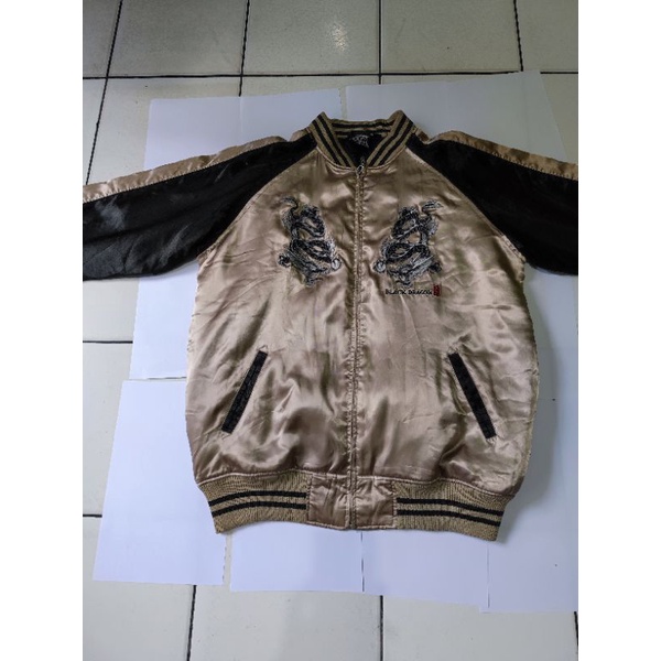 Jaket Varsity Sukajan merk Dog Town warna Gold Black Langka rare