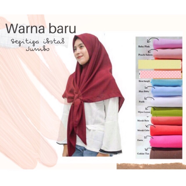  Jilbab  Segitiga Instan JUMBO Diamond Warna  Ke II 