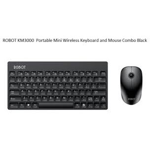 C_   ROBOT KM3000 Portable Mini Wireless Keyboard and Mouse Combo Black