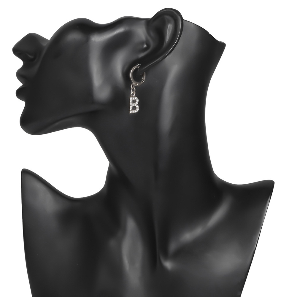 Hu Hu Hu Hu Hu Alat Bantu Pasang Kacamata♡ 4pcs / Set Anting Hoop Desain Tulisan Bintang Butterfly Aksen Berlian Imitasi Untuk Wanita