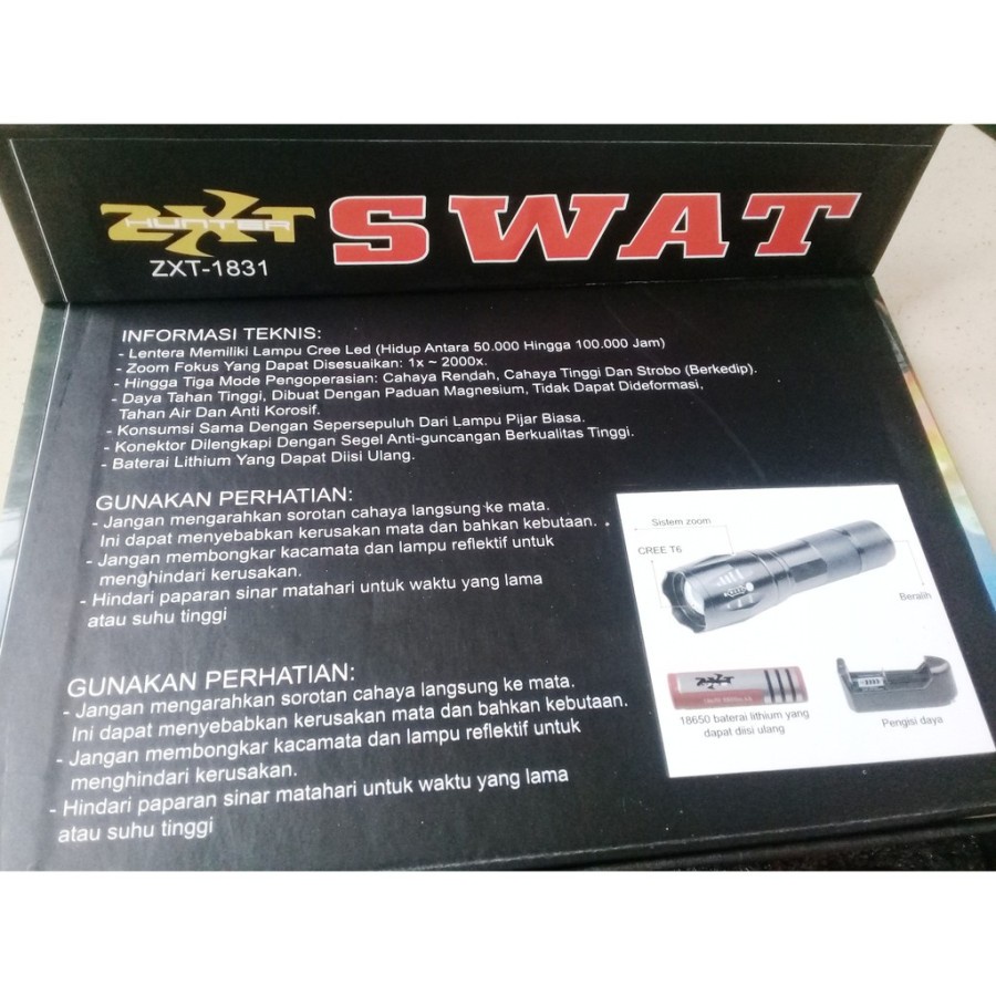 Bisa COD!!! Senter Multifunction SWAT Flashigh Police 880000W Smart Chip ZXT1831