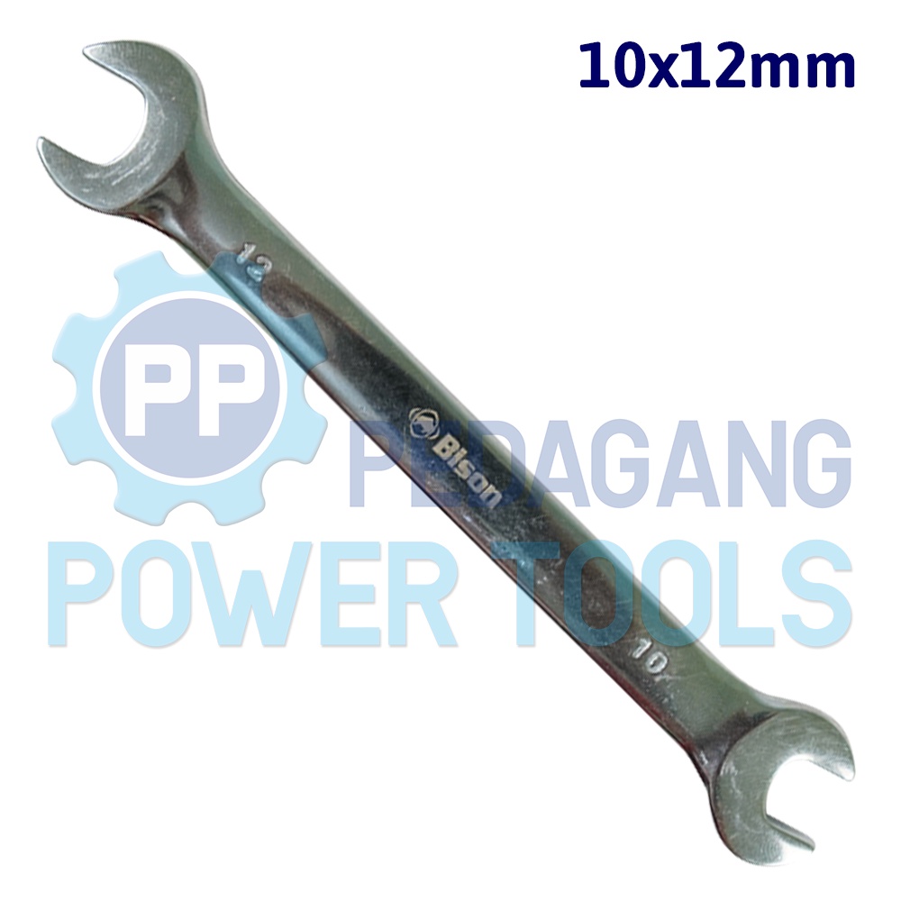 BISON KUNCI PAS 10 X 12 MM ALAT BUKA BAUT DOUBLE OPEN END WRENCH 10X12