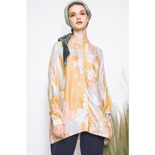 Cottonink x Ria Miranda Mustard Printed Modest Devon