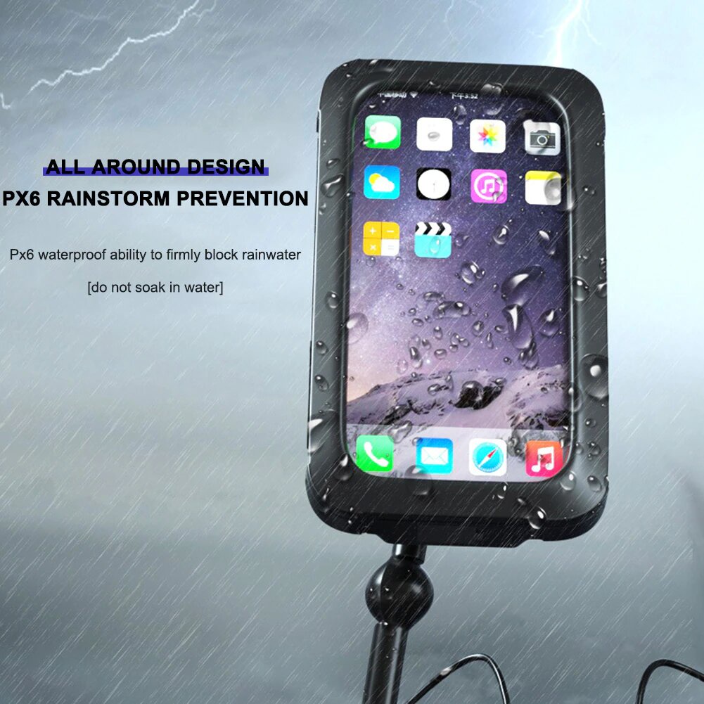 Waterproof Phone Holder HP Stang Sepeda Motor Anti Air Universal 7&quot;