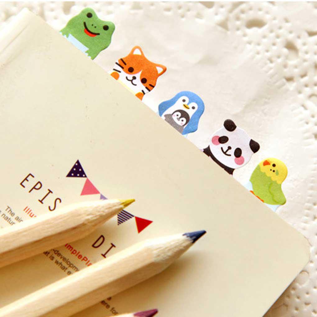 Huit Toserba Stiker Lucu Kartun Hewan Bookmark Note Penanda Pesan Portable Saku Kecil Alat Tulis Kantor Anak