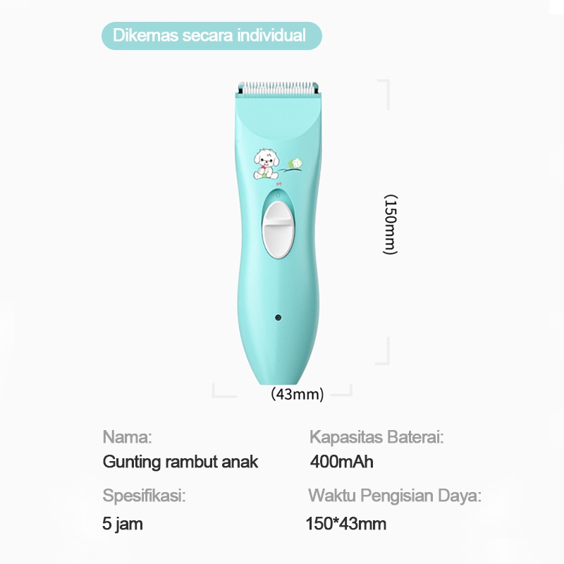 Alat cukur rambut bayi/Gunting rambut listrik/Baby Hair Clipper Alat Cukur Rambut Bayi Anak Lengkap &amp; Mudah untuk Dicuci  L140