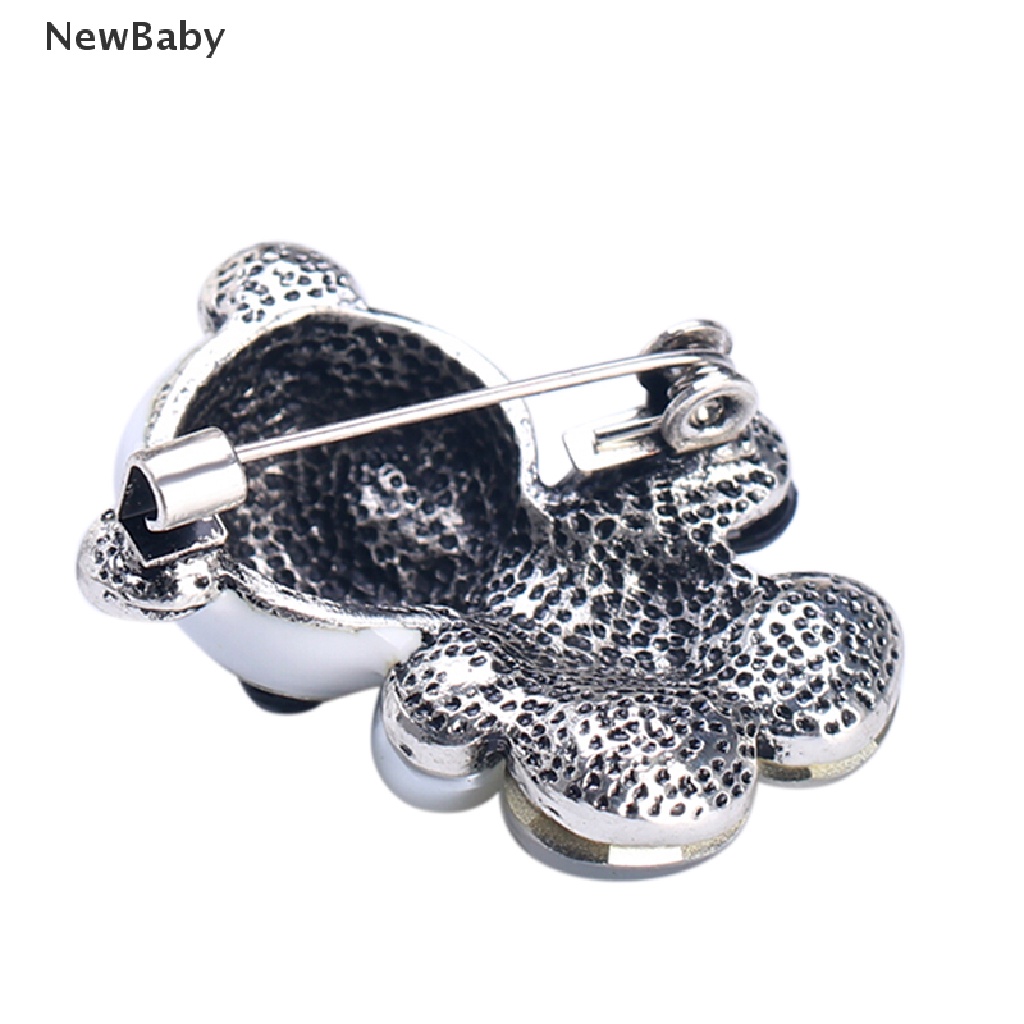 Newbaby Bros Pin Enamel Desain Panda Hias Kristal Untuk Aksesoris Pengantin Wanita