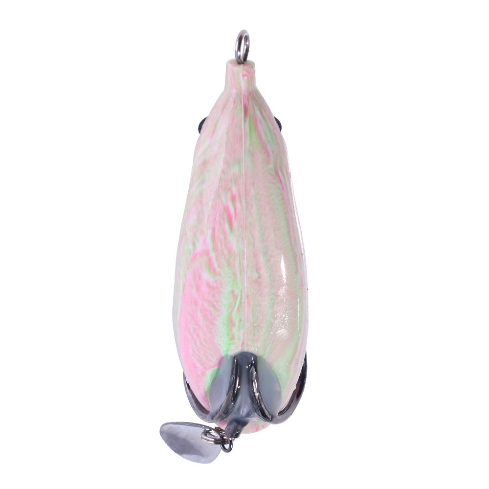 HENGJIA 1PCS New Product 7CM/12G Topwater Frog Lure Soft Bait Artificial Bait Umpan Spoon Katak Wobbler Ikan Kecil Kail Memancing Kait