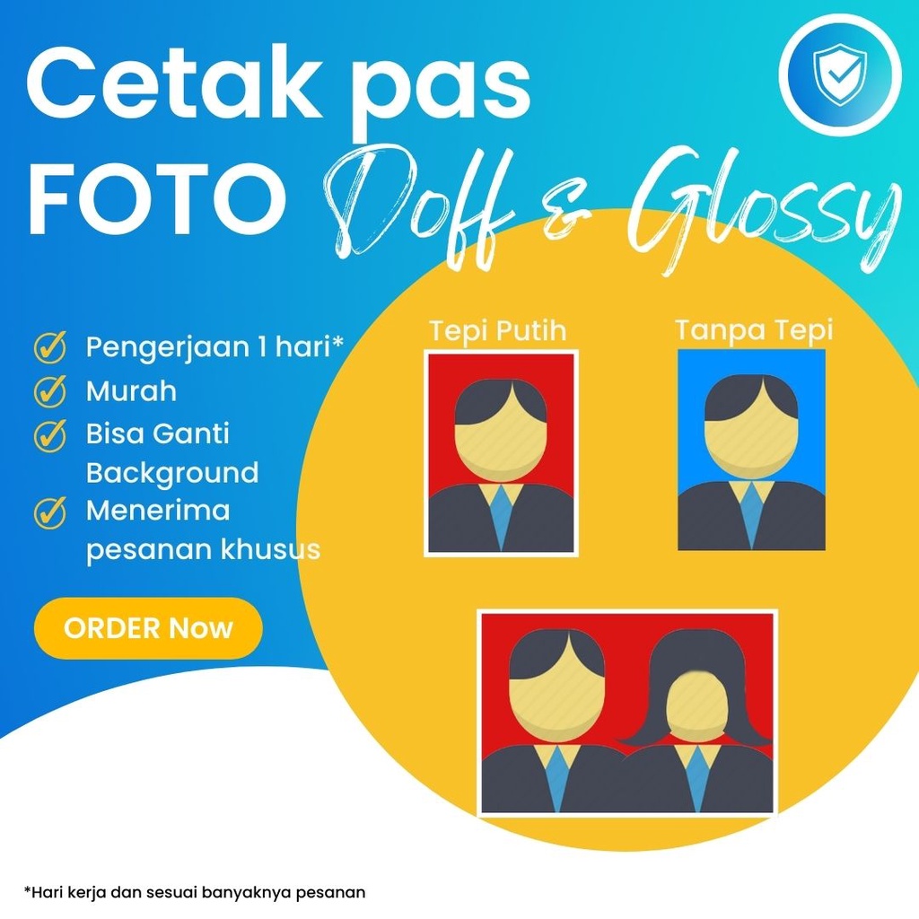 Cetak Pas Foto Photo 2x2 2x3 3x3  3x4 4x6 Kertas Doff Silky