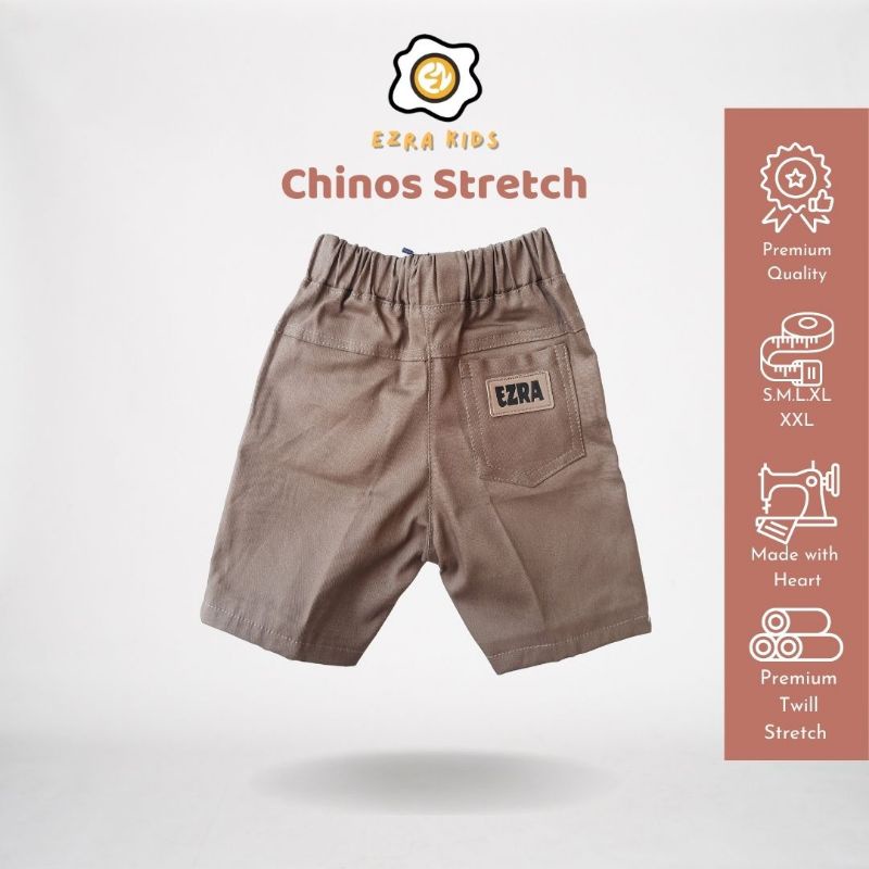 Ezra Kids Celana Pendek Anak Laki Laki dan Perempuan Chinos Stretch 1- 9 tahun