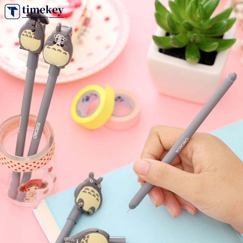 Timekey Totora Pulpen Gel Hitam 0.5mm Desain Kartun Lucu Untuk Stationery Sekolah / Kantor / Hadiah K1Z8