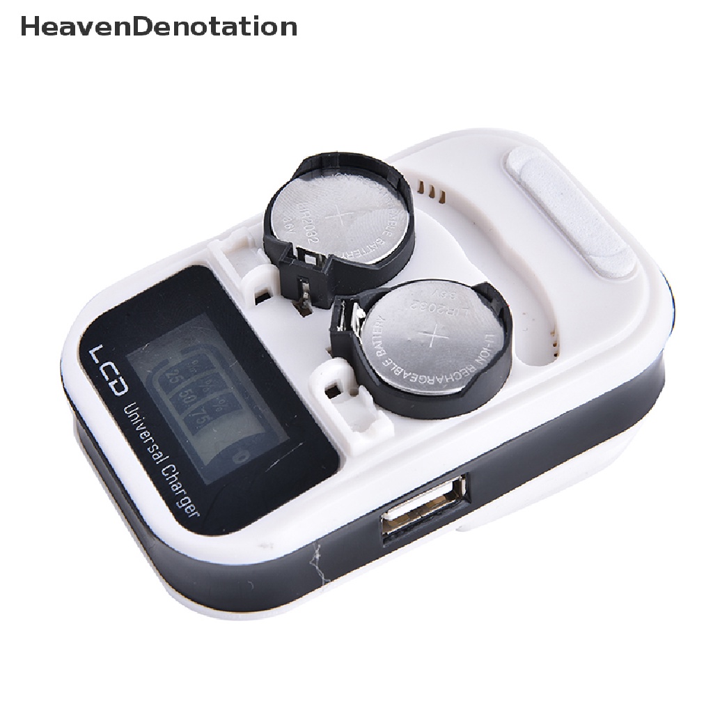 (Heavendenotation) Charger Baterai Lir2032 Lir2025 Lir2016 2 Slot Dengan Layar Lcd