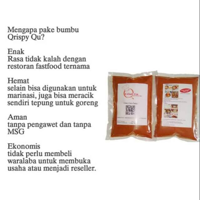 

qrispyqu 250 gr (bumbu marinasi+campuran tepung)