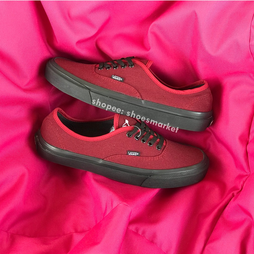 OBRAL SEPATU VANS AUTHENTIC MAROON BLACK