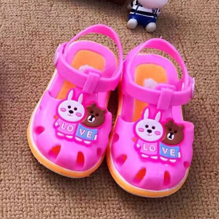 HappyOliver LOVING BEAR Sandal Anak Laki Laki Perempuan Bahan Karet Model Lucu 0-5 Tahun Import