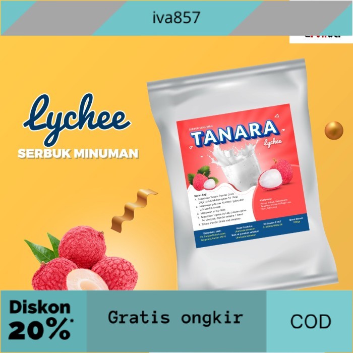 

PROMO Lychee Powder - Bubuk Minuman Rasa Leci - Original Plain Bandar Powder GRATIS ONGKIR