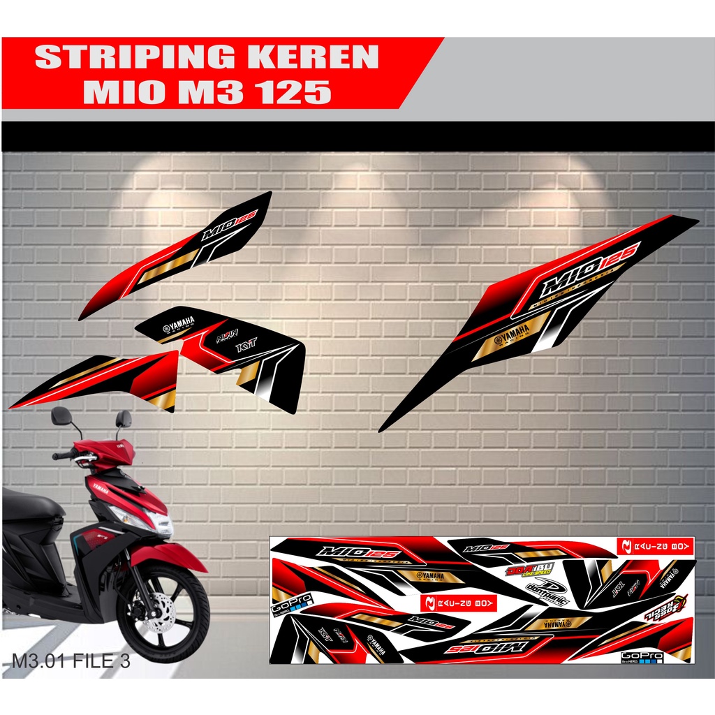 striping stiker yamaha mio m3 125