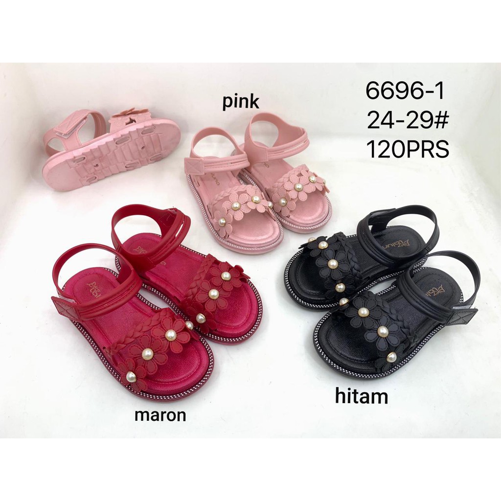 Sandal jelly anak perempuan  6696 tali let bunga