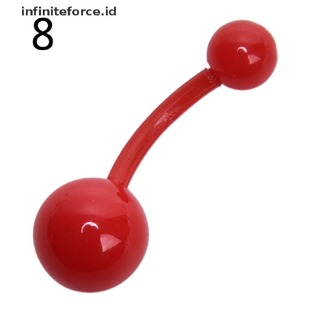 Infiniteforce.id 12pcs / Set Anting Tindik Perut / Pusar Bentuk Barbel Flexible Untuk Wanita