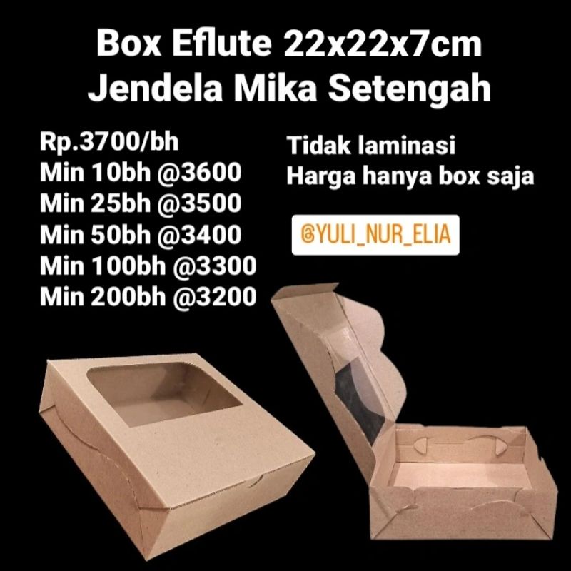 

Box Eflute 22x22x7cm Jendela Mika Setengah