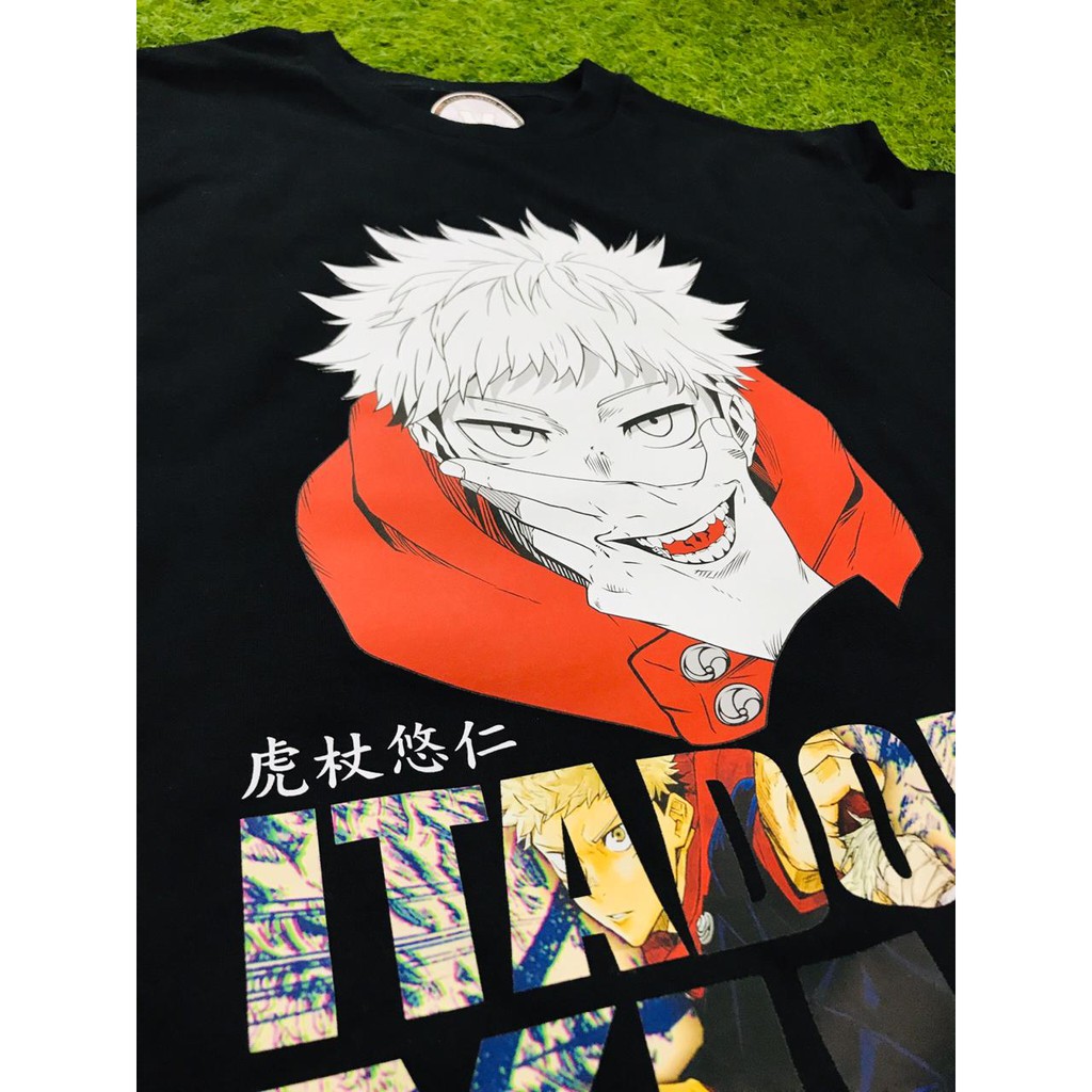 Tshirt Itadori Yuji Black Anime Jujutsu Kaisen