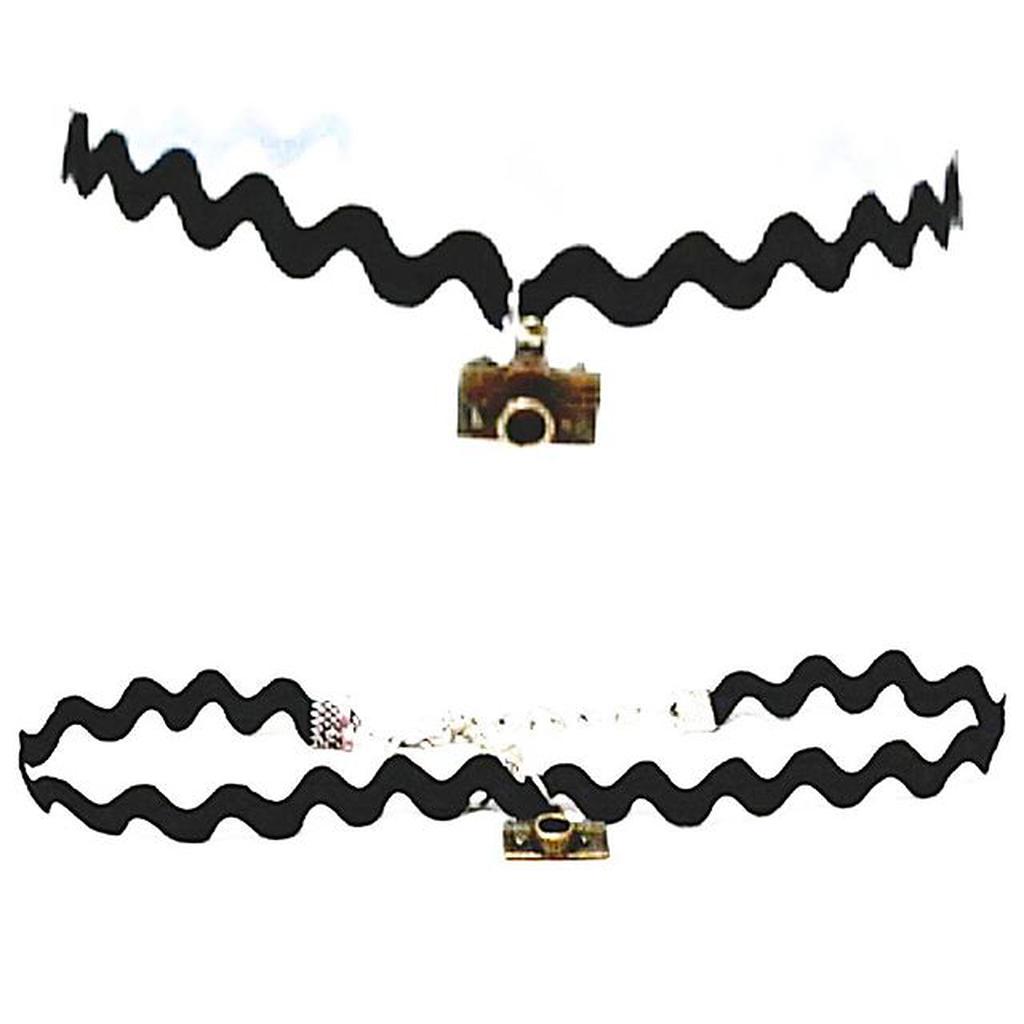 Zigzag Choker Necklace Camera Bronze | Kalung Handmade