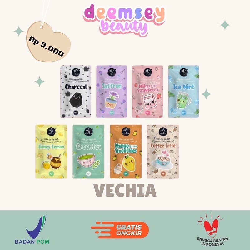 BPOM Vechia Wash Off Face Mask 10gr / Masker Wajah Bilas Vechia 10gr