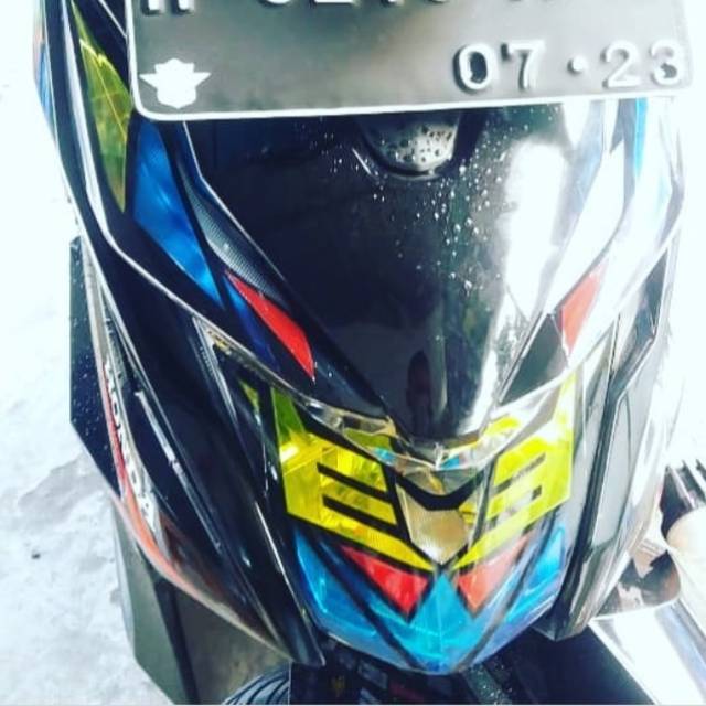 Satu set stiker lampu leting depan new beat