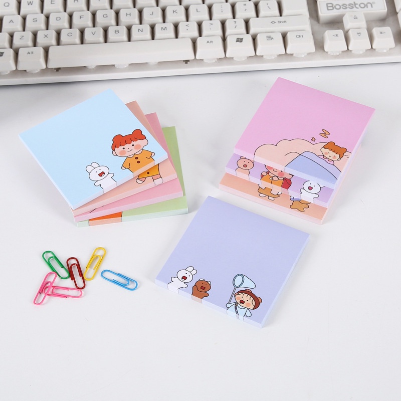 Sticky Note / Memo Pad Bentuk Hewan Lucu Warna Polos Untuk Sekolah