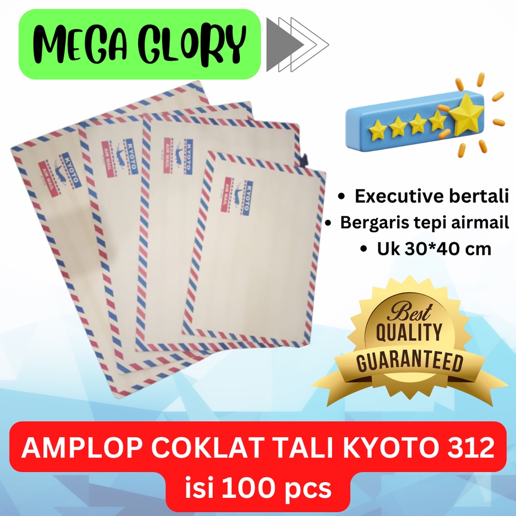

Amplop Coklat Tali Kyoto 312 Uk 30*40cm isi 100 pcs