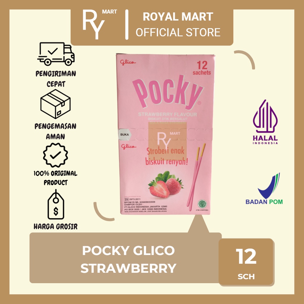 

Pocky Glico Biskuit Stick Strawberry 12's