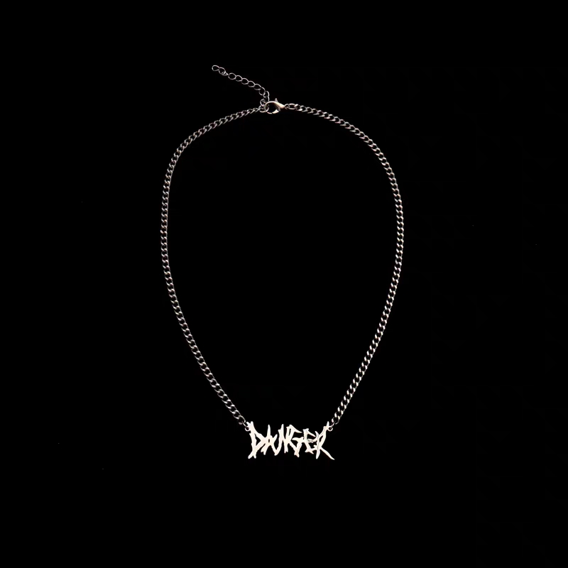 Necklace Thorn Letter Pendant Hip-Hop Bungee Trendy Personality Punk Chain