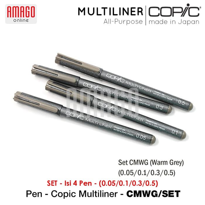 COPIC MULTILINER - WARM GREY - (4 PCS/SET) - CMWG/SET