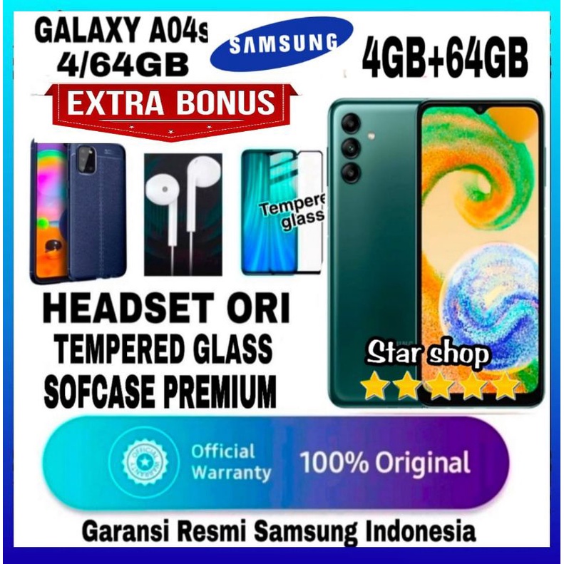 SAMSUNG GALAXY A04S 4/64 GB GARANSI RESMI SAMSUNG INDONESIA SEIN - SAMSUNG A04S A04 S RAM 4GB+64GB