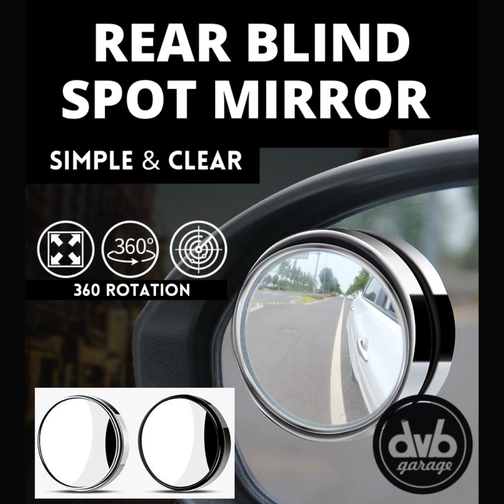(2 PCS) KACA SPION TEMPEL BULAT CEMBUNG - REAR ANTI BLIND SPOT WIDE MIRROR