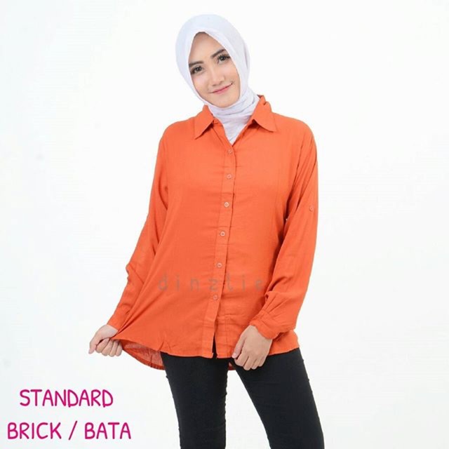 Kemeja Polos Wanita Warna Bata Brick Shopee Indonesia