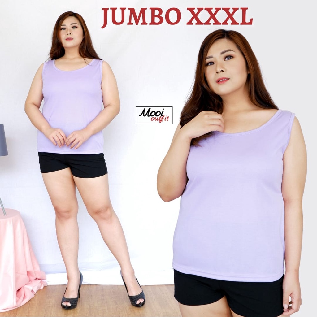 Singlet Wanita Jumbo / Singlet Jumbo Wanita Kekinian / Tanktop Jumbo Wanita Murah / Tanktop Tali Besar Jumbo Terbaru / Inner Tanpa Lengan Jumbo / Atasan Jumbo Bigsize