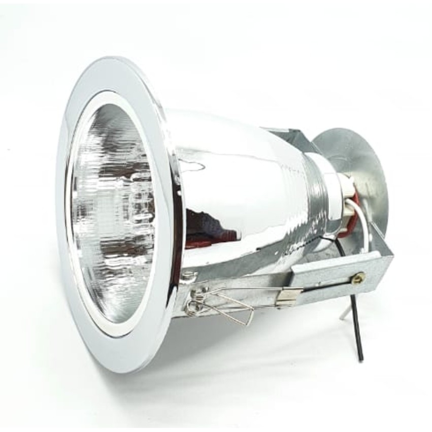 HTS DL-775 SILVER CHROME Down Light  4&quot; 2 Kaki (bisa distel) Fiting Rumah Lampu Led Reflector Bagus