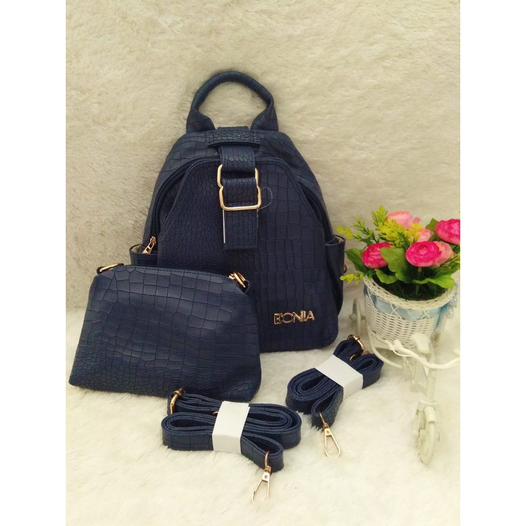 Tas Ransel bonia murah free dompet / tas wanita ransel terbaru / tas ransel cewek branded