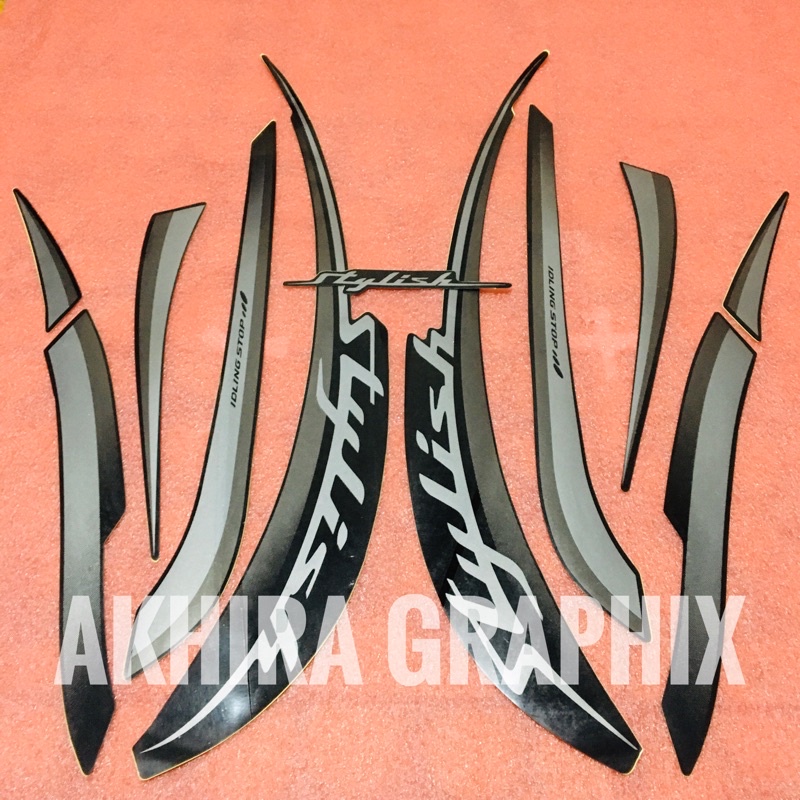 Striping scoopy stylish 2019 2020 hitam