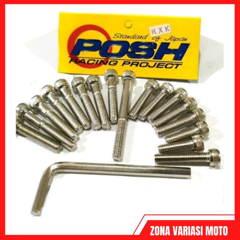 BAUT L BLOK MESIN RX KING POSH STAINLESS